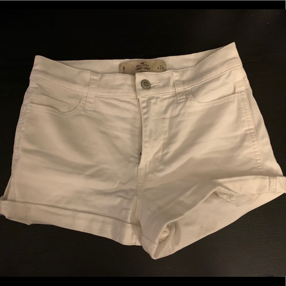 3/$25 Hollister high rise white denim shorts
